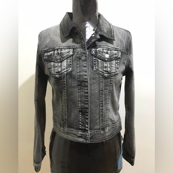 Forever 21 I Love H81 Heritage Cotton Denim Jacket Grey Washed Size Medium - Picture 1 of 5